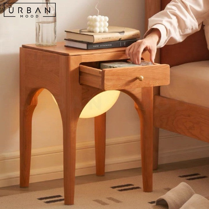 KRAFT Scandinavian Solid Wood Bedside Table