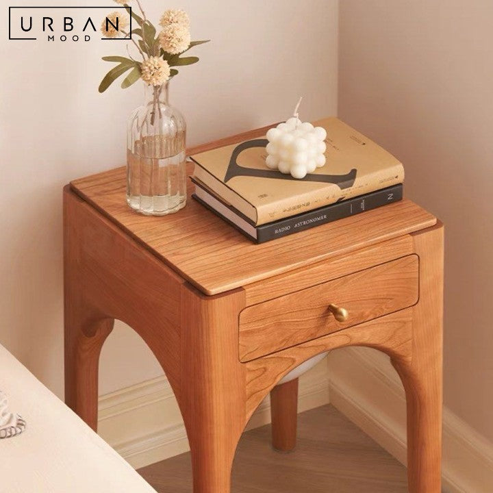 KRAFT Scandinavian Solid Wood Bedside Table