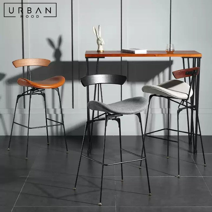 KRATA Modern Leather Bar Stool