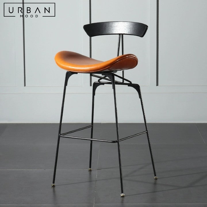 KRATA Modern Leather Bar Stool
