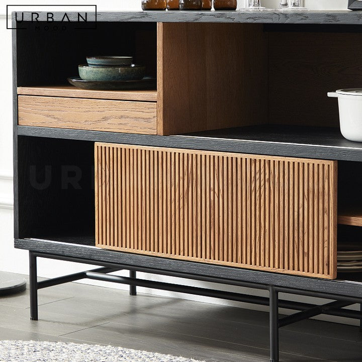 KREJ Industrial Solid Wood Sideboard