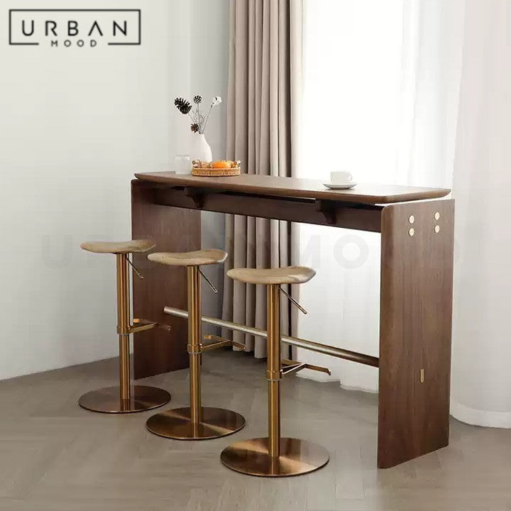 KREUZER Modern Solid Wood Adjustable Bar Stool