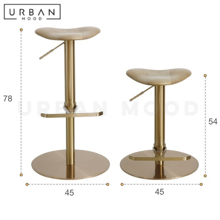 KREUZER Modern Solid Wood Adjustable Bar Stool
