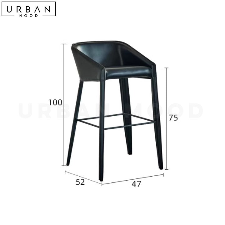 KROLL Modern Leather Bar Stool