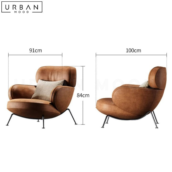 KRUV Modern Leather Leisure Chair