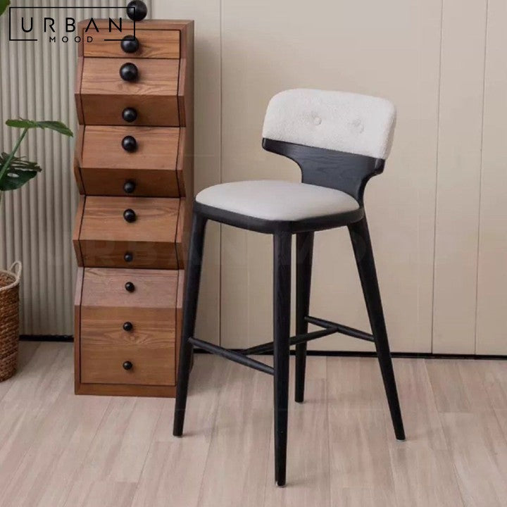 KUBICE Modern Solid Wood Bar Stool