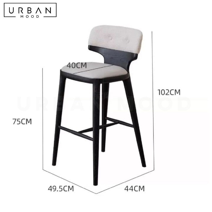 KUBICE Modern Solid Wood Bar Stool