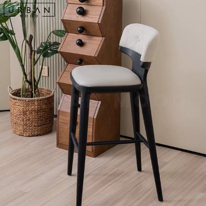 KUBICE Modern Solid Wood Bar Stool