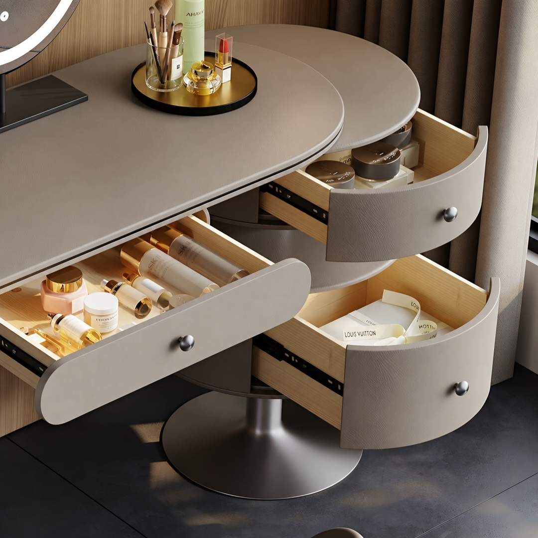 KUREN Modern Leather Vanity Table - Urban Mood Singapore