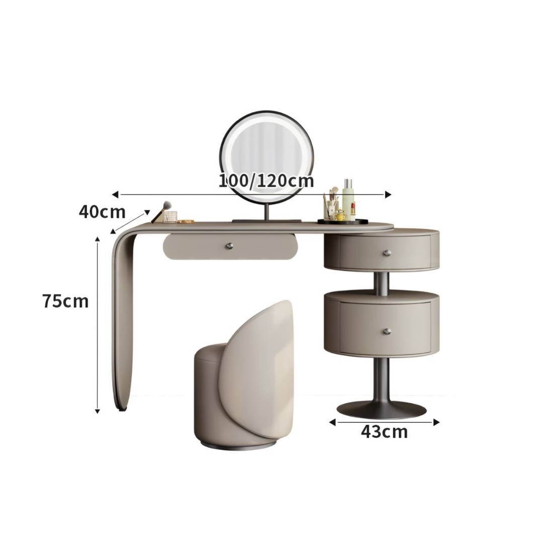 KUREN Modern Leather Vanity Table - Urban Mood Singapore