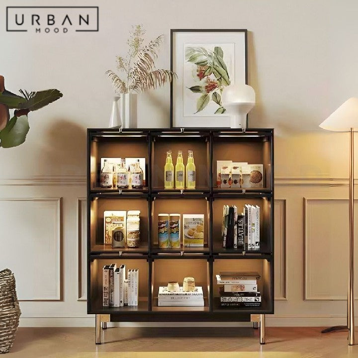 YUNG Rustic Solid Wood Display Cabinet