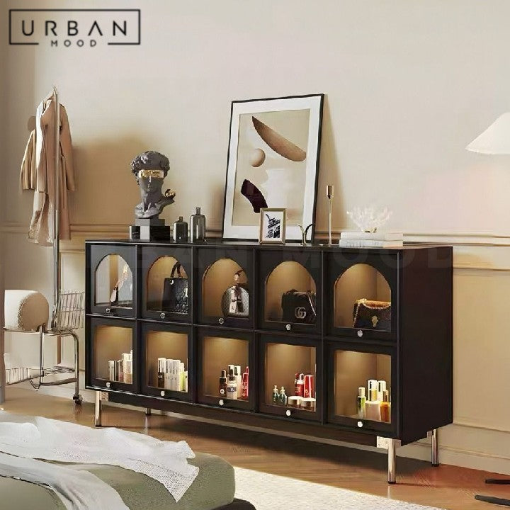 YUNG Rustic Solid Wood Display Cabinet