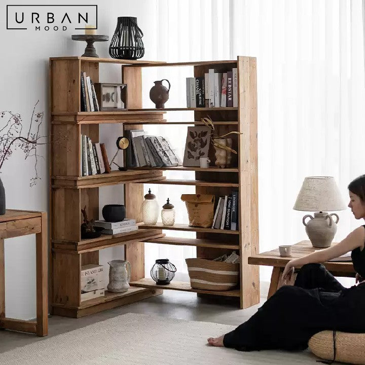 KYUNG Rustic Solid Wood Display Shelf