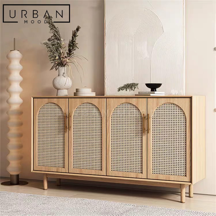 KEATON Japandi Rattan Sideboard