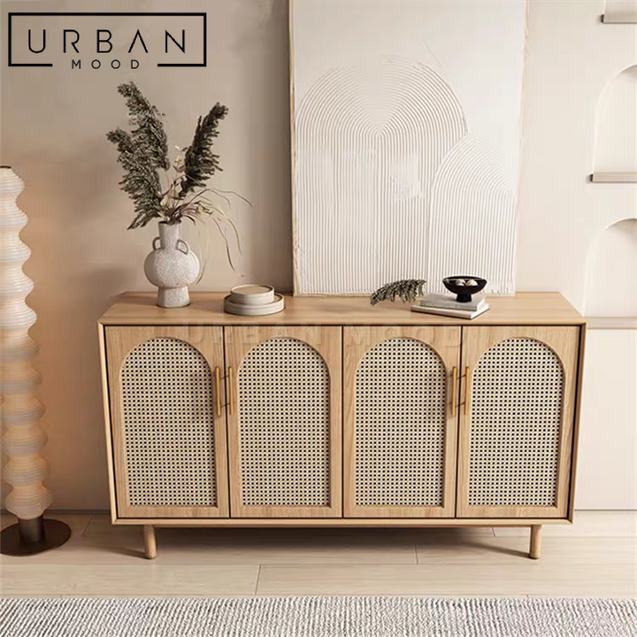 KEATON Japandi Rattan Sideboard