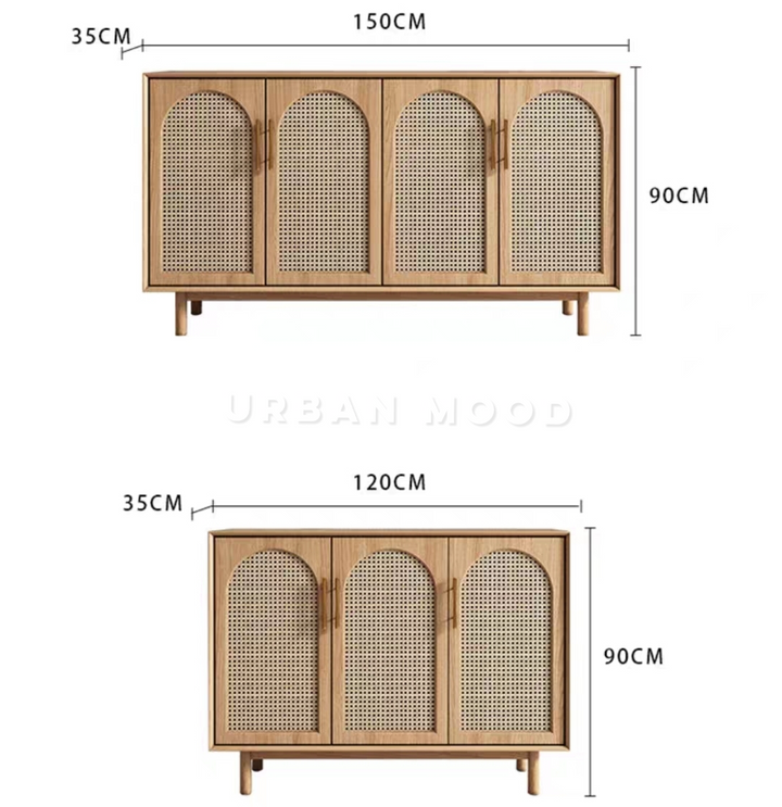 KEATON Japandi Rattan Sideboard