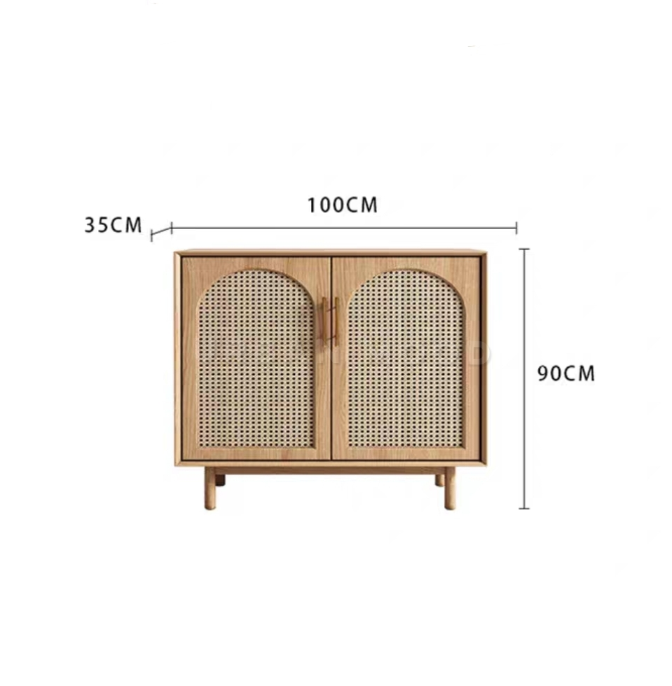 KEATON Japandi Rattan Sideboard