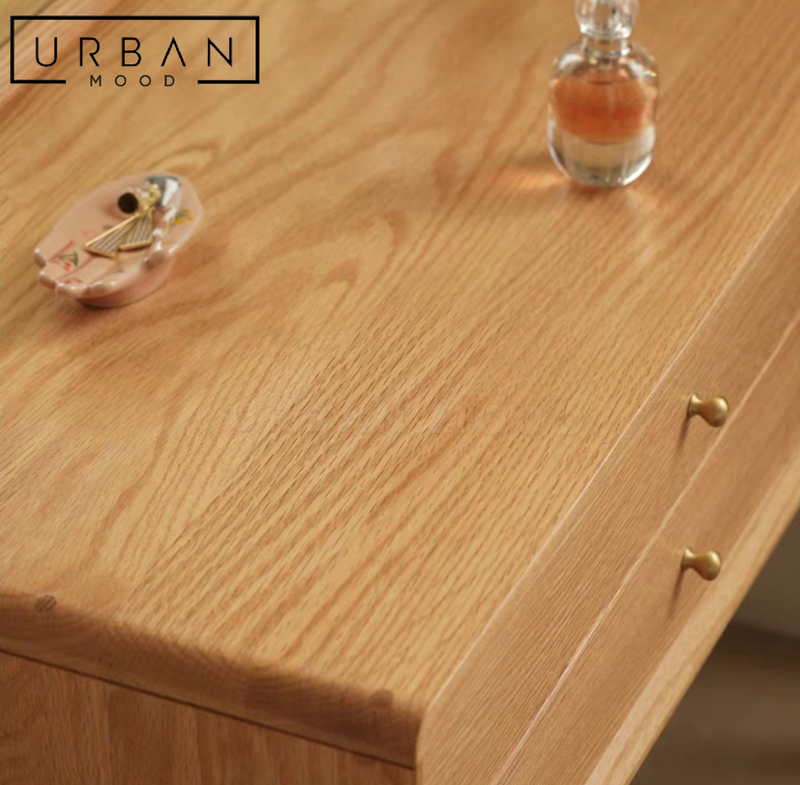 KURI Rustic Solid Wood Vanity Table