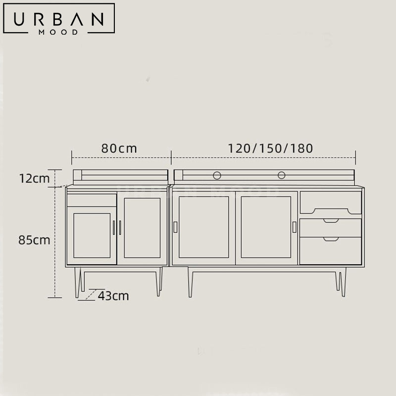 LANI Modern Solid Wood Sideboard