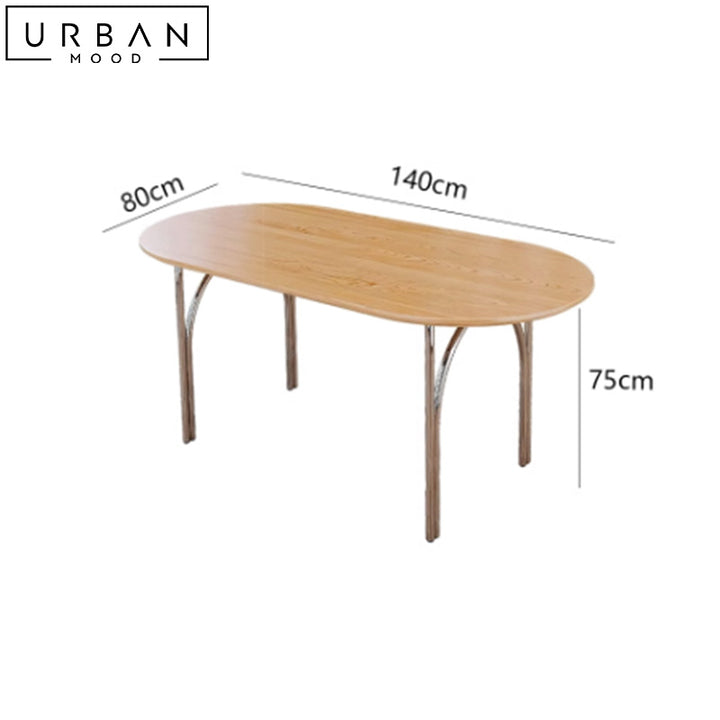 LANIE Japandi Solid Wood Dining Table