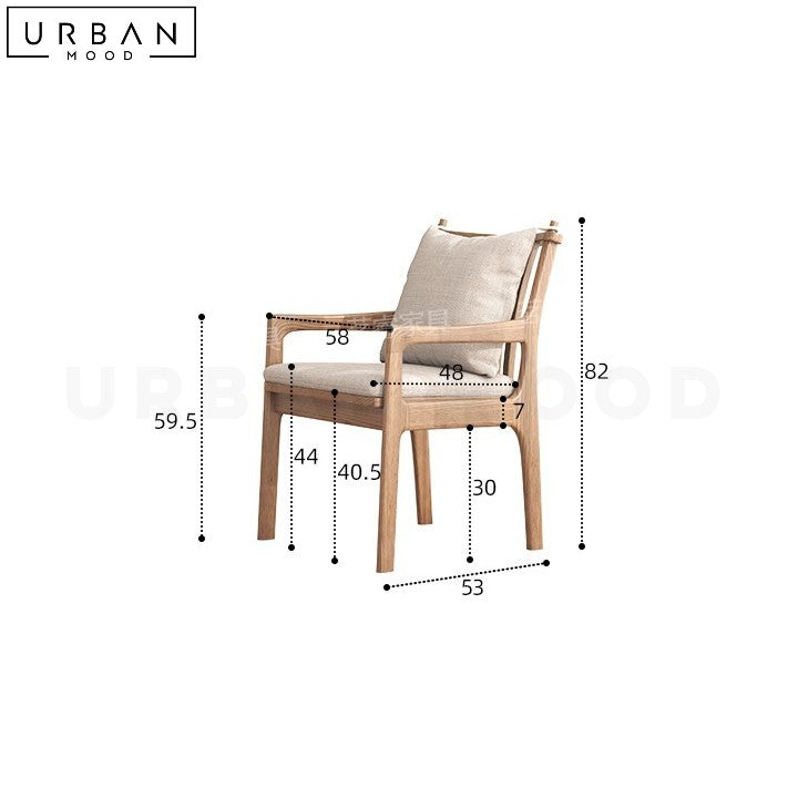 Premium | LAONA Rustic Solid Wood Dining Chair