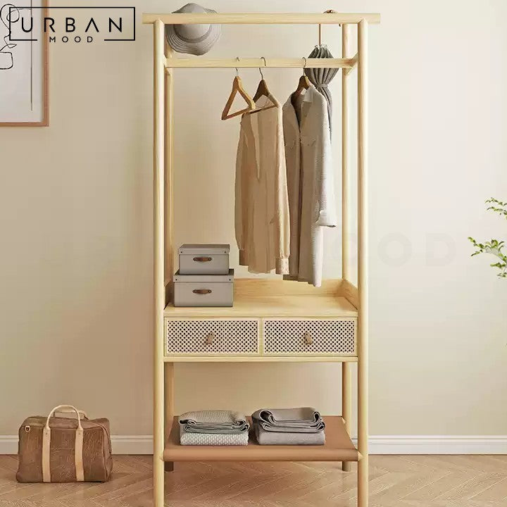 POINTE Rustic Solid Wood Clothes Rack