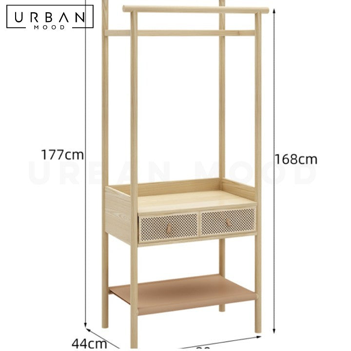 POINTE Rustic Solid Wood Clothes Rack