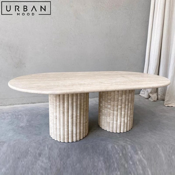 LARIA Modern Travertine Coffee Table