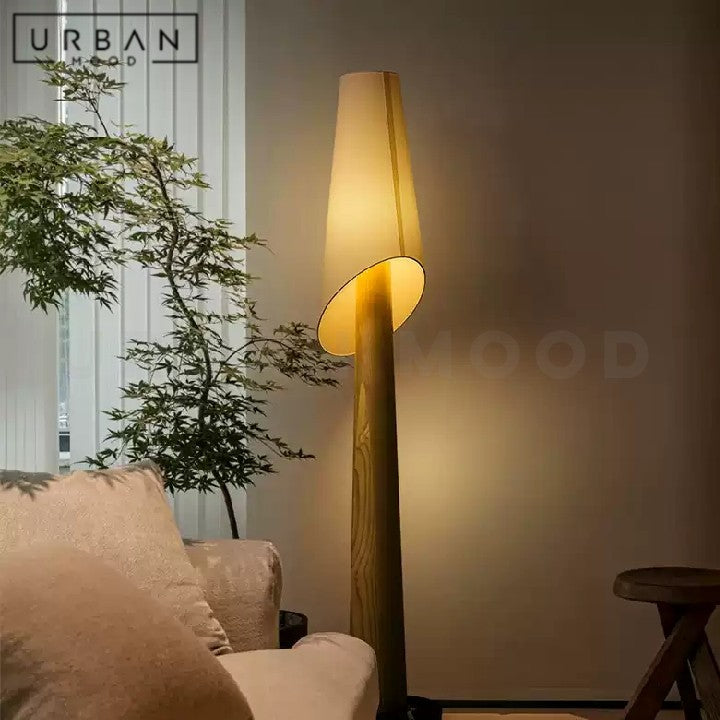 LARSSON Vintage Solid Wood Floor Lamp