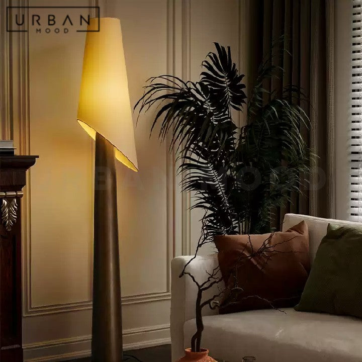 LARSSON Vintage Solid Wood Floor Lamp