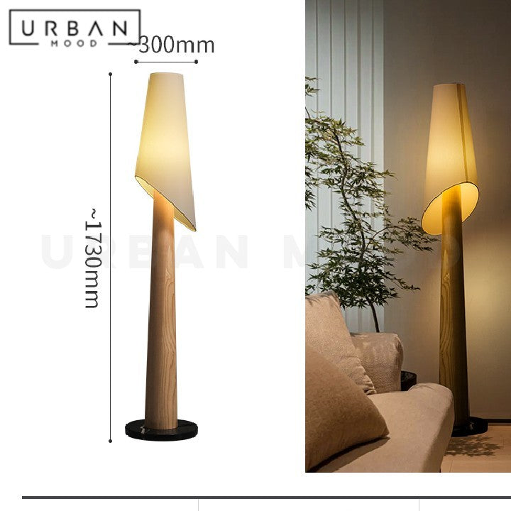 LARSSON Vintage Solid Wood Floor Lamp