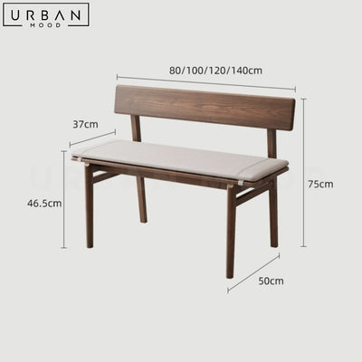 LASKO Modern Solid Wood Dining Bench