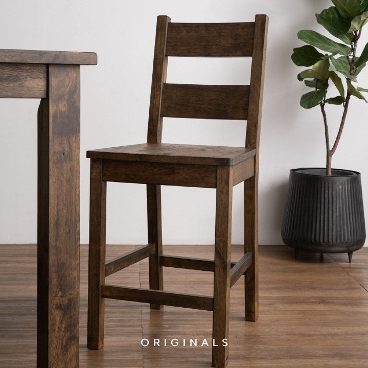 LATIN Rustic Solid Wood Counter Chair