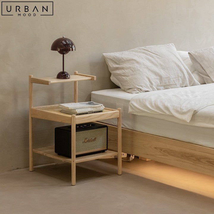 LUANN Japandi Rattan Bedside Table