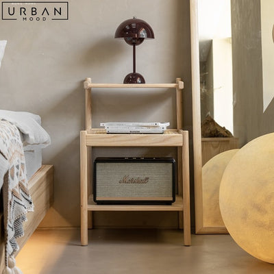 LUANN Japandi Rattan Bedside Table