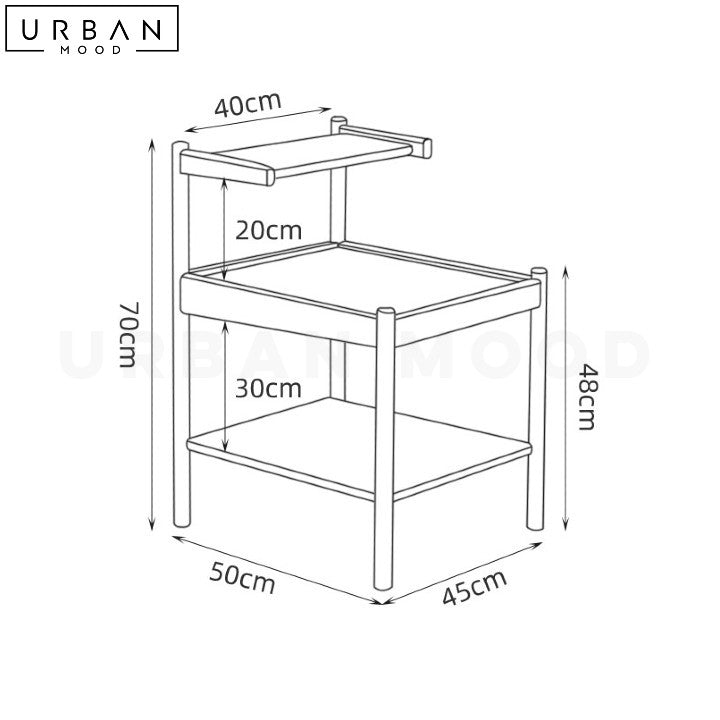 LUANN Japandi Rattan Bedside Table