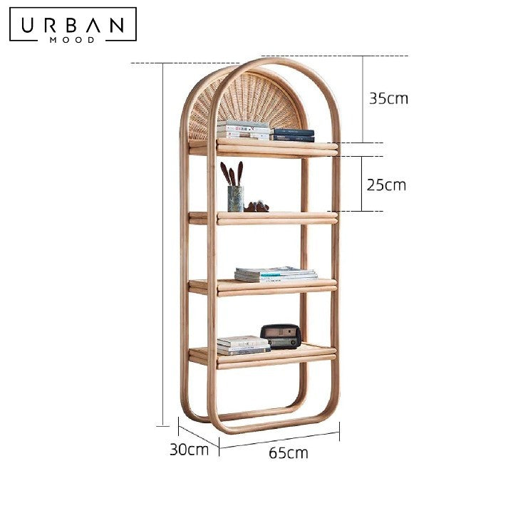 LAUKE Retro Rattan Display Shelf