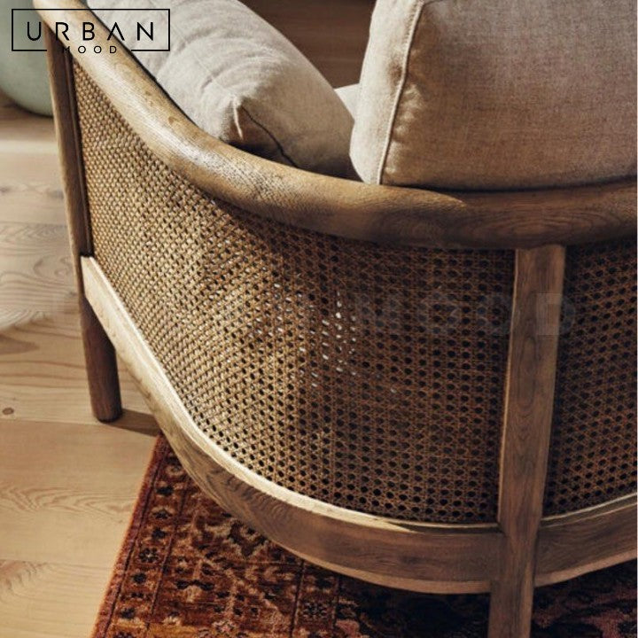 LAURAY Rustic Rattan Armchair