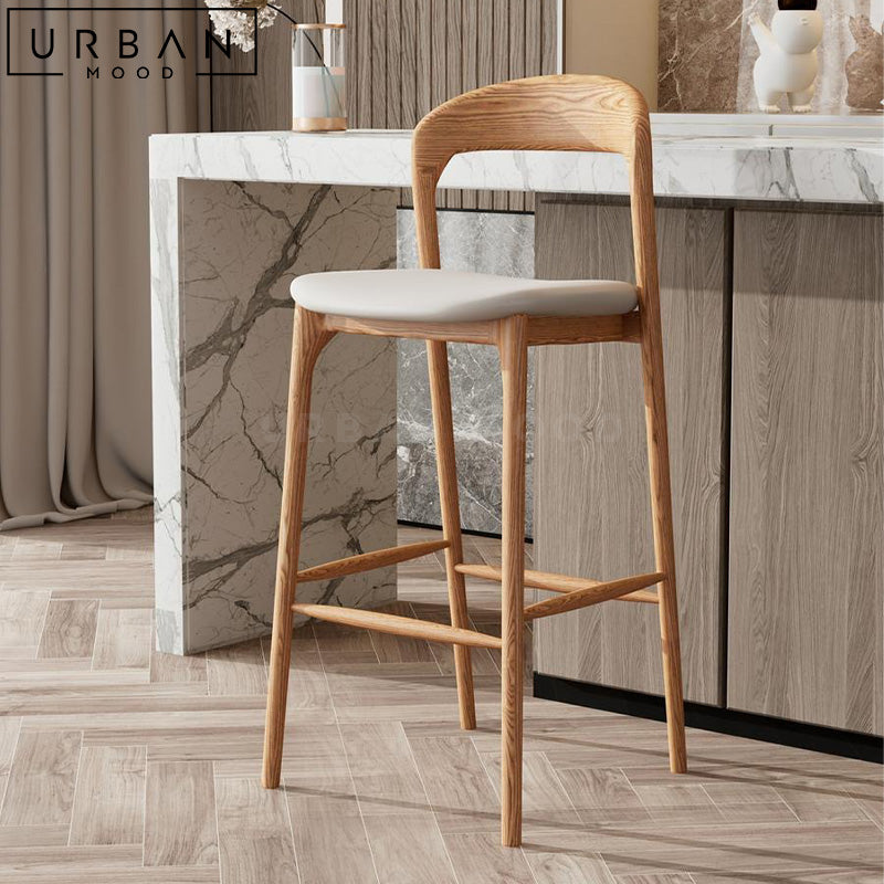 LAURENS Modern Solid Wood Bar Stool