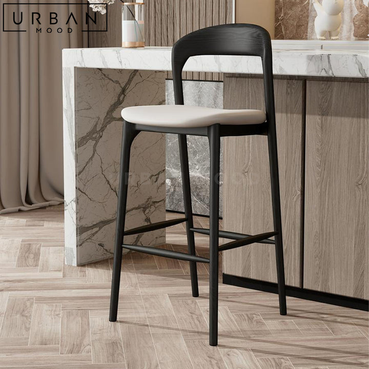 LAURENS Modern Solid Wood Bar Stool