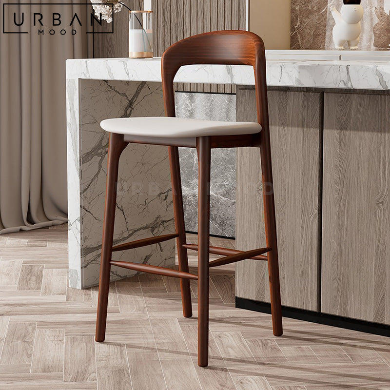 LAURENS Modern Solid Wood Bar Stool