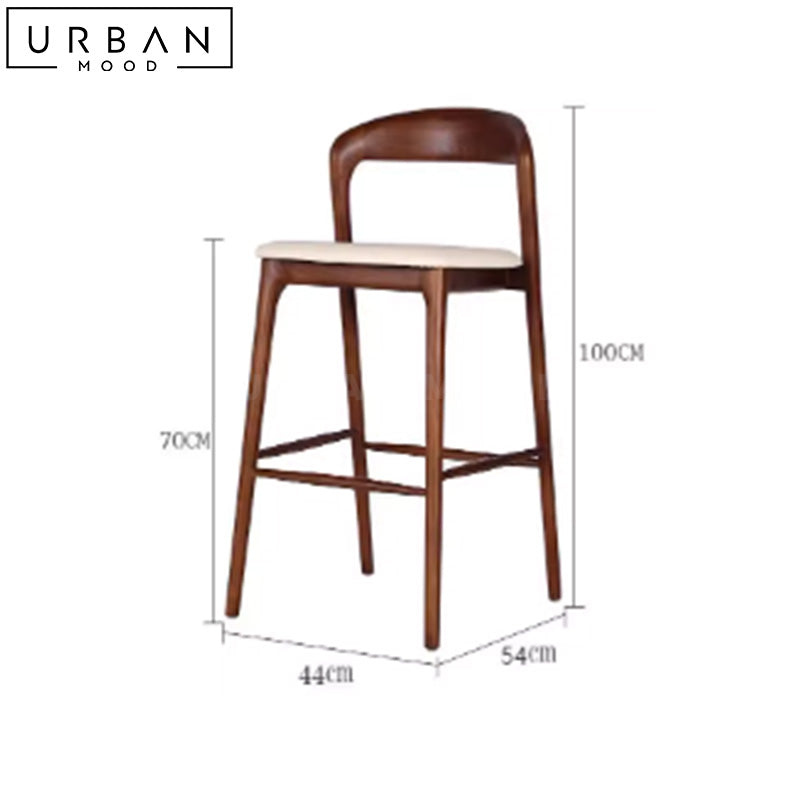 LAURENS Modern Solid Wood Bar Stool