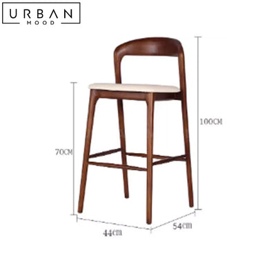 LAURENS Modern Solid Wood Bar Stool