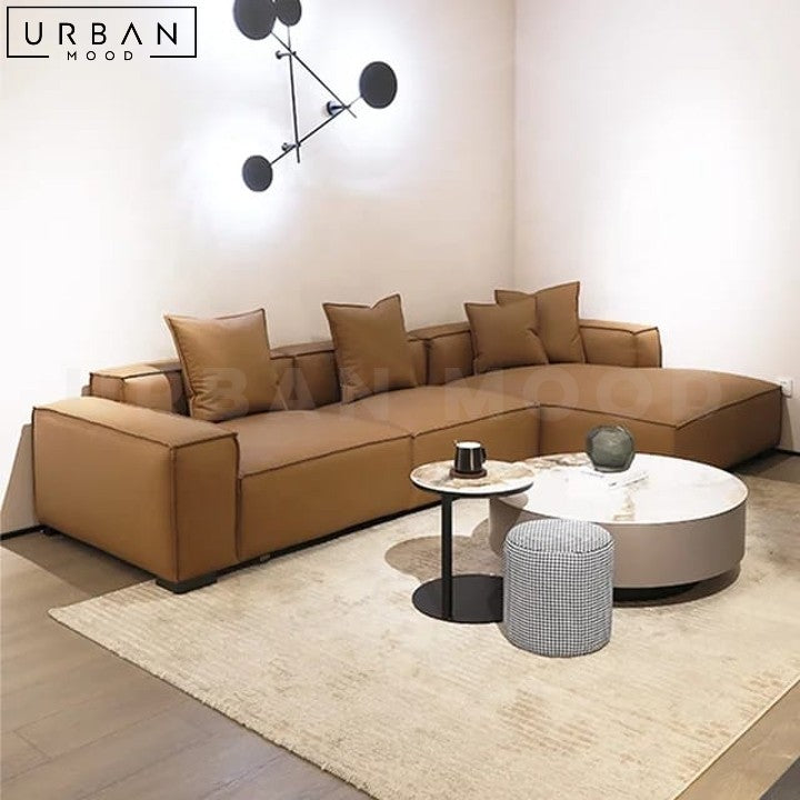 LAURYN Modern Leather Sectional Sofa