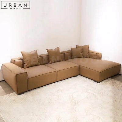 LAURYN Modern Leather Sectional Sofa