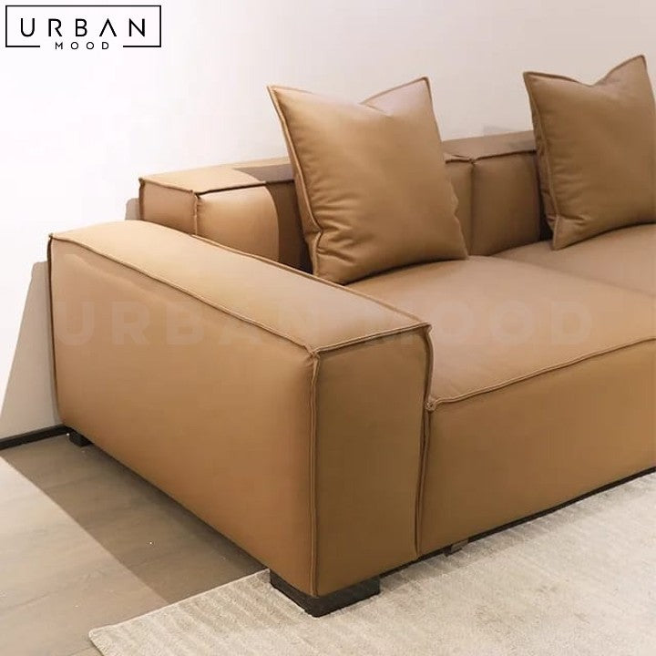 LAURYN Modern Leather Sectional Sofa