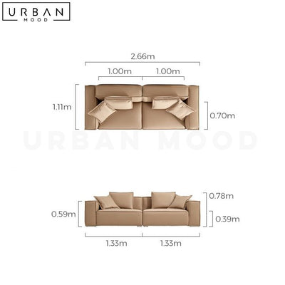 LAURYN Modern Leather Sectional Sofa