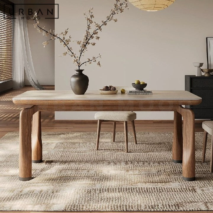 LAVIE Modern Travertine Dining Table