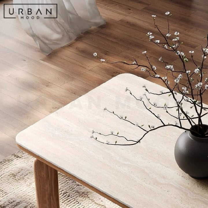 LAVIE Modern Travertine Dining Table