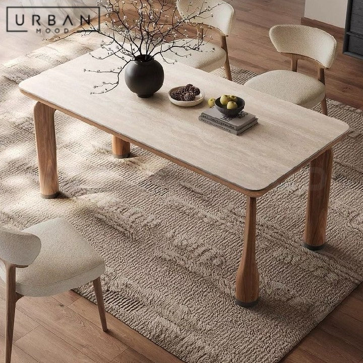 LAVIE Modern Travertine Dining Table